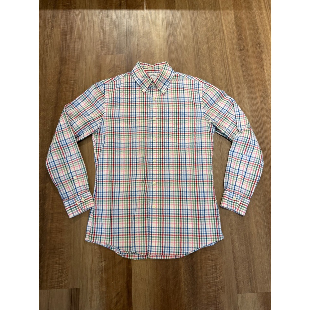 Brooks Brothers Button Down Mens S Multi Color Regent Fit Tattersall Check Shirt